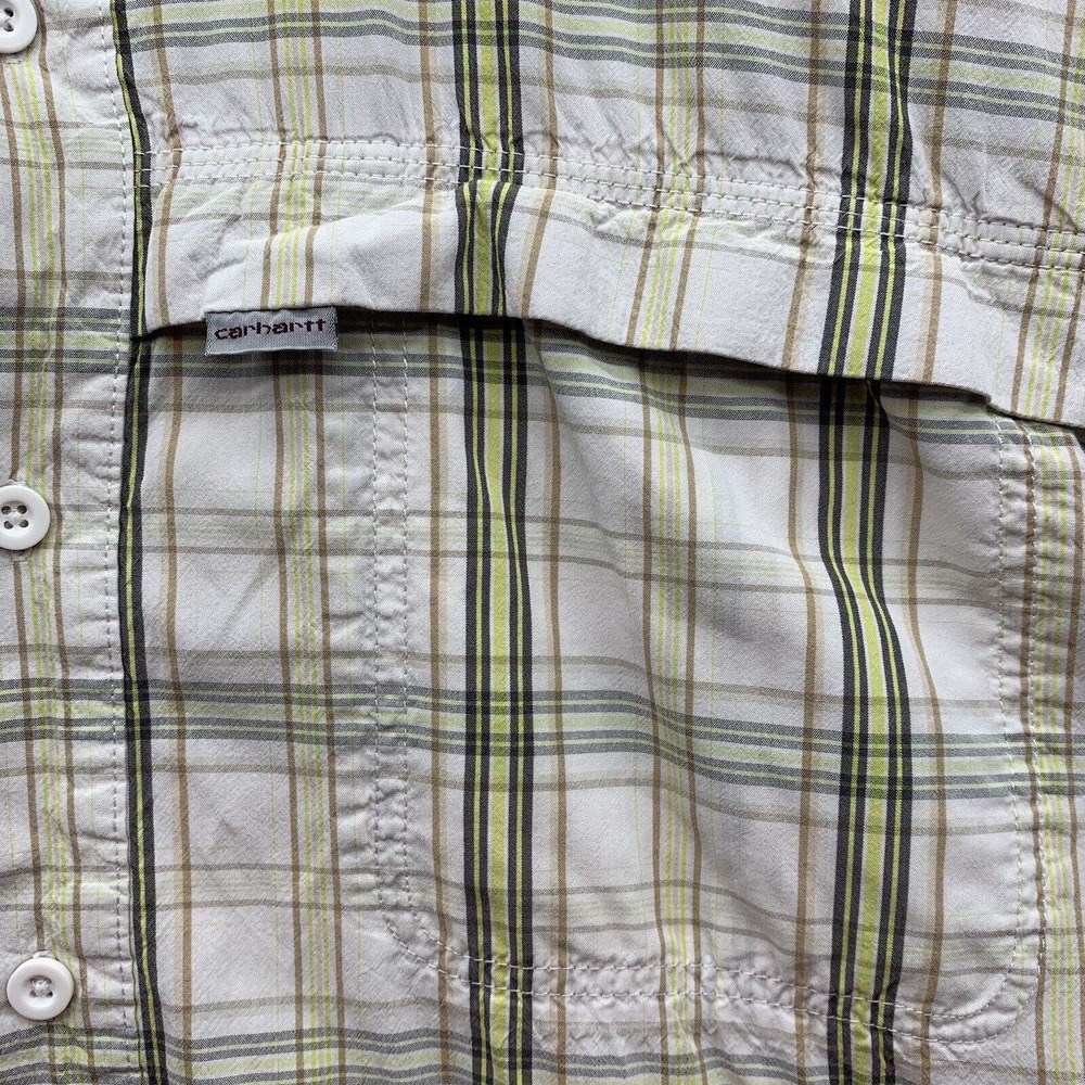Carhartt Force Button Up Shirt Mens XL X-Large Relaxed Fit Plaid Workwear 101963 - Picture 4 of 15